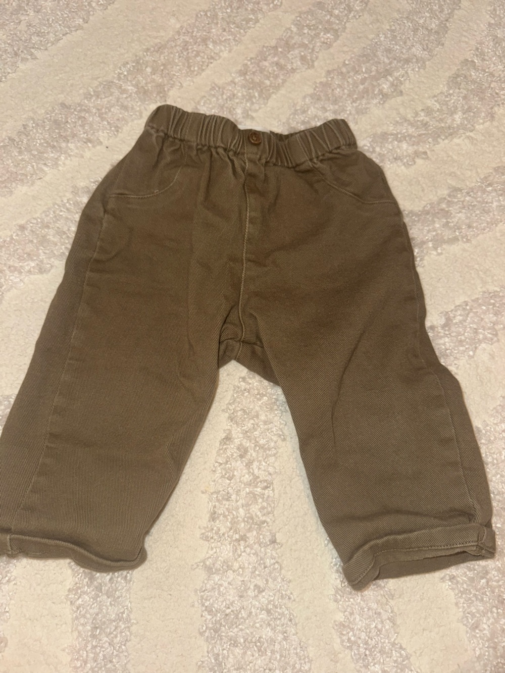 Zara Kids khaki green Elastic Waist Pull-On pant